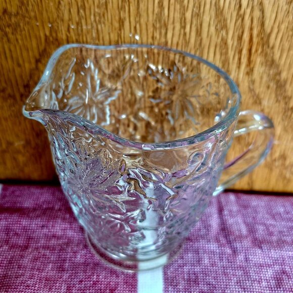 Princess House Fantasia Creamer 3.5" chintz holiday poinsettia all over pattern - Picture 2 of 8